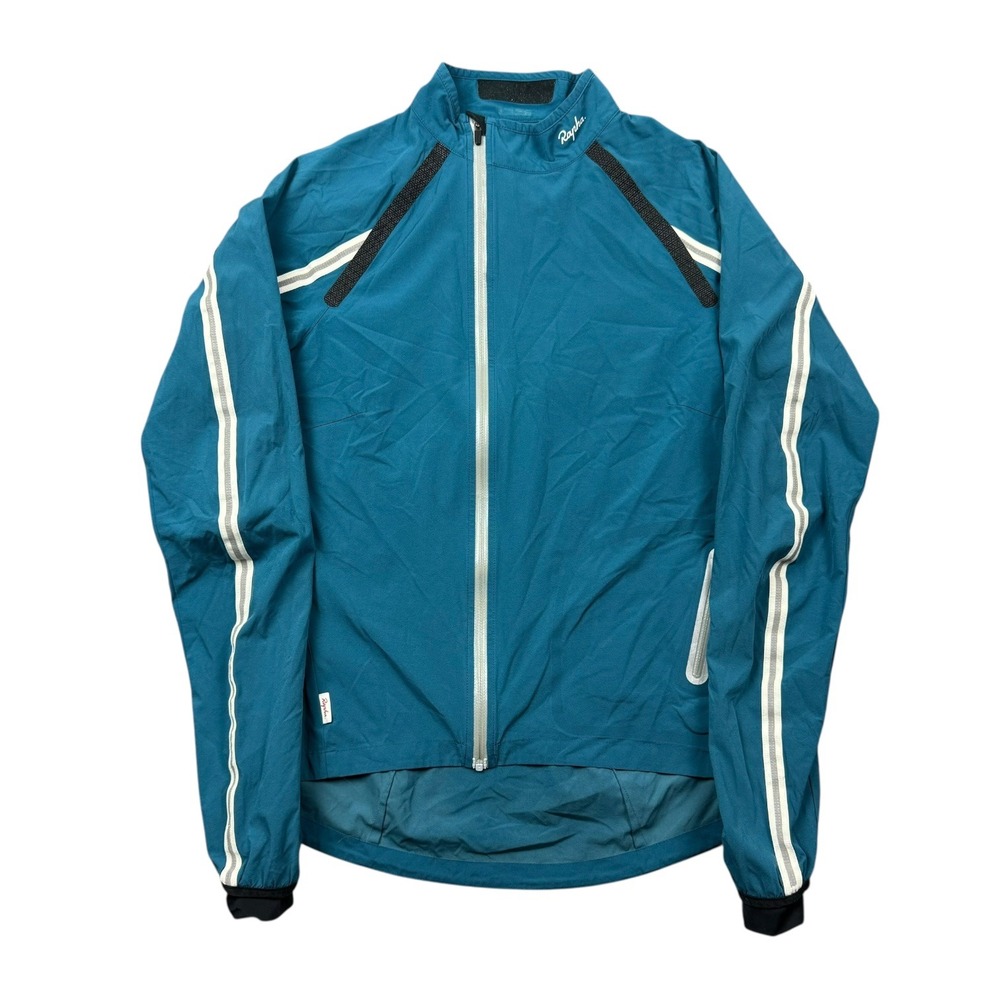Rapha Wind Jacket Women Small Blue Full Zip Lightweight Nylon Reflective Cycling